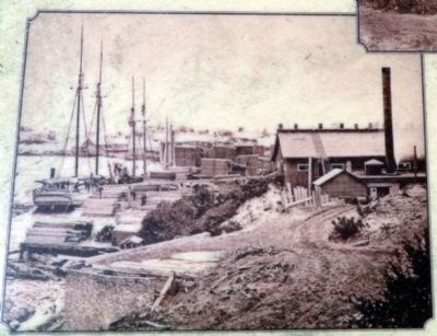 Lumber Schooner O.R. Johnson at Singapore<br>ca 1869 image. Click for full size.