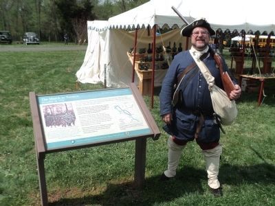 Colonial Soldier at the March to Trenton Marker. Click for full size. Colonial Soldier at the March to Trenton Marker image. Click for full size.