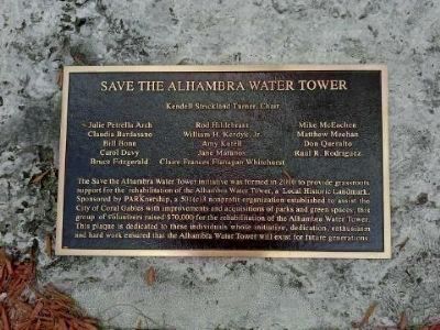 Save the Alhambra Water Tower Marker image. Click for full size.