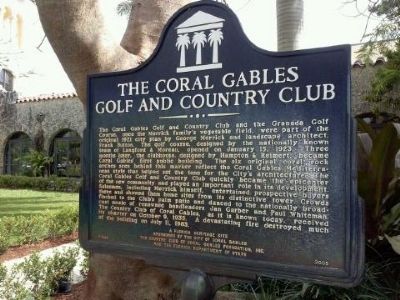 The Coral Gables Golf and Country Club Marker image. Click for full size.