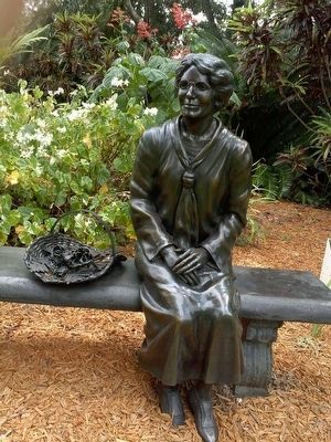 Althea Merrick statue in garden image. Click for full size.