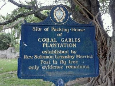 Coral Gables Plantation Packing House Marker image. Click for full size.