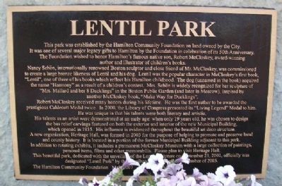 Lentil Park Marker image. Click for full size.