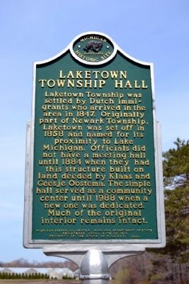Laketown Township Hall Marker image. Click for full size.