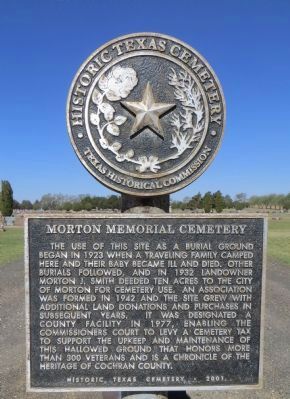 Morton Memorial Cemetery Marker image. Click for full size.