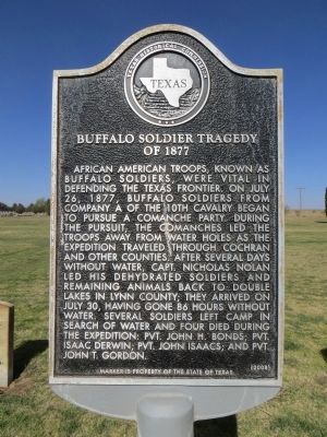 Buffalo Soldier Tragedy of 1877 Marker image. Click for full size.