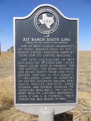 XIT Ranch South Line Marker image. Click for full size.