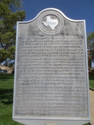 The Founding of Bailey County Marker. Click for full size. The Founding of Bailey County Marker image. Click for full size.