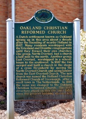 Oakland Christian Reformed Church Marker image. Click for full size.