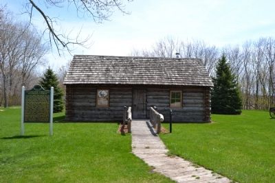 Replica of 1849 Log Church image. Click for full size.