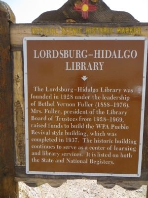 Lordsburg-Hidalgo Library Marker. Click for full size. Lordsburg-Hidalgo Library Marker image. Click for full size.