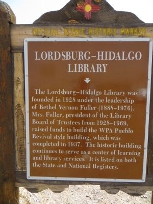 Lordsburg-Hidalgo Library Marker image. Click for full size.