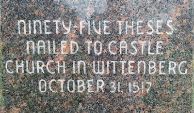Inscription on Martin Luther Monument. Click for full size. Inscription on Martin Luther Monument image. Click for full size.