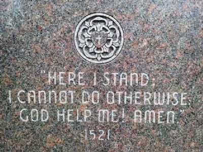 Inscription on Martin Luther Monument. Click for full size. Inscription on Martin Luther Monument image. Click for full size.