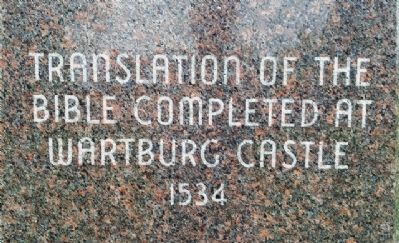 Inscription on Martin Luther Monument. Click for full size. Inscription on Martin Luther Monument image. Click for full size.
