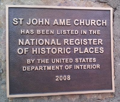 St. John AME Church NRHP Marker. Click for full size. St. John AME Church NRHP Marker image. Click for full size.