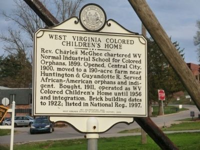 West Virginia Colored Children's Home Marker image. Click for full size.
