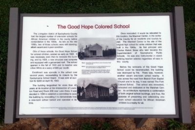The Good Hope Colored School Marker image. Click for full size.