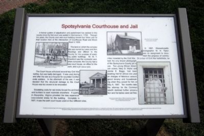 Spotsylvania Courthouse and Jail Marker image. Click for full size.