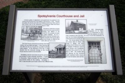 Spotsylvania Courthouse and Jail Marker. Click for full size. Spotsylvania Courthouse and Jail Marker image. Click for full size.
