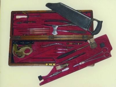 Inset: Confederate Surgeon's kit used in the Shenandoah Valley image. Click for full size.