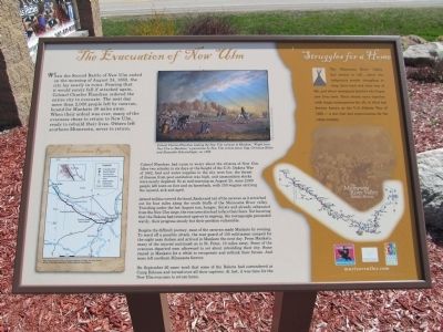 The Evacuation of New Ulm Marker. Click for full size. The Evacuation of New Ulm Marker image. Click for full size.