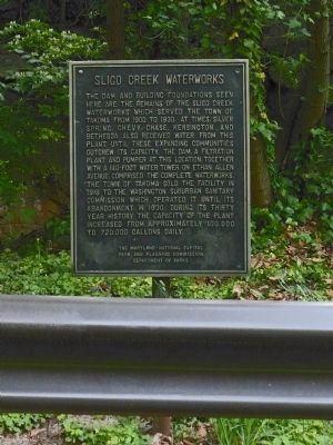 Sligo Creek Waterworks Marker. Click for full size. Sligo Creek Waterworks Marker image. Click for full size.