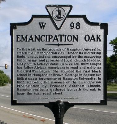 Emancipation Oak Marker image. Click for full size.