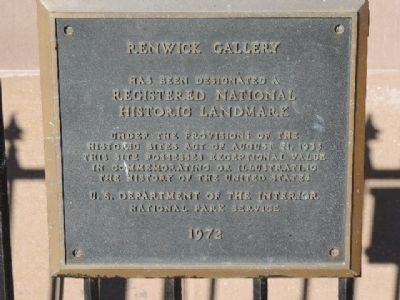 Renwick Gallery: National Historic Landmark Marker image. Click for full size.