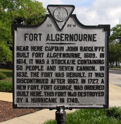 Fort Algernourne Marker image. Click for full size.