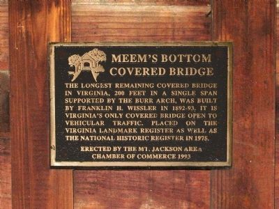 Meem's Bottom Covered Bridge Marker image. Click for full size.