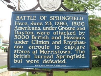 Battle of Springfield Marker (Restored) image. Click for full size.
