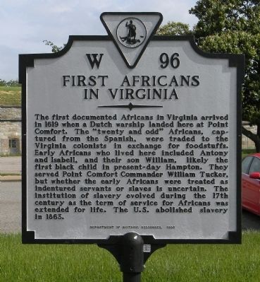 First Africans in Virginia Marker. Click for full size. First Africans in Virginia Marker image. Click for full size.