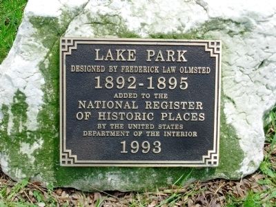 Lake Park Marker. Click for full size. Lake Park Marker image. Click for full size.