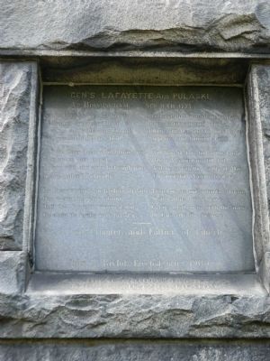 Gen's Lafayette and Pulaski Marker. Click for full size. Gen's Lafayette and Pulaski Marker image. Click for full size.