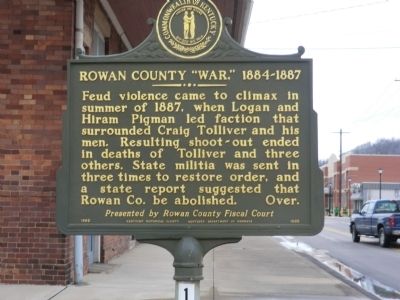 Rowan County "War," 1884-1887 Marker image. Click for full size.