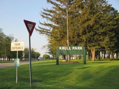 Krull Park Entrance Sign on NY Route 18 image. Click for full size.