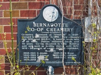 Bernadotte Co-op Creamery Marker image. Click for full size.