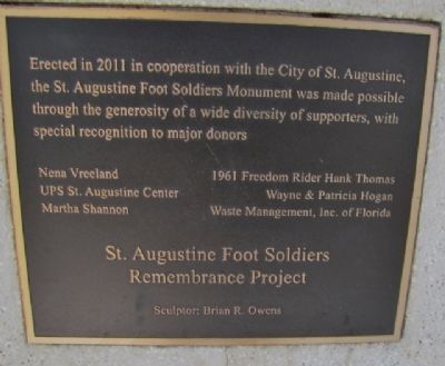 The St. Augustine Foot Soldiers Monument Marker reverse. Click for full size. The St. Augustine Foot Soldiers Monument Marker reverse image. Click for full size.