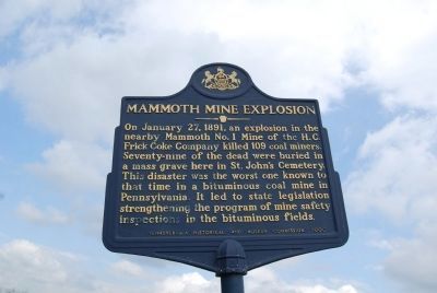 Mammoth Mine Explosion Marker image. Click for full size.