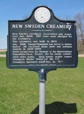 New Sweden Creamery Marker image. Click for full size.