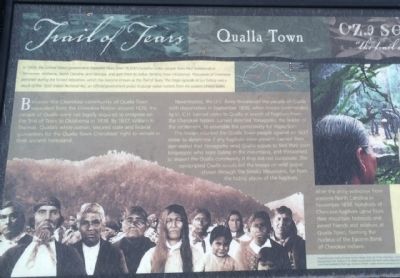 Trail of Tears - Qualla Town Marker (Closeup left side) image. Click for full size.