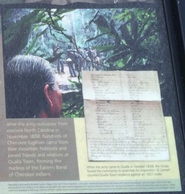 Trail of Tears - Qualla Town Marker (Right Side) image. Click for full size.