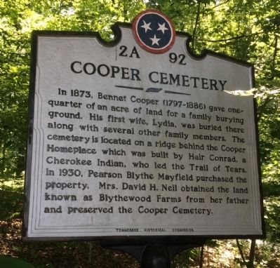 Cooper Cemetery Marker image. Click for full size.