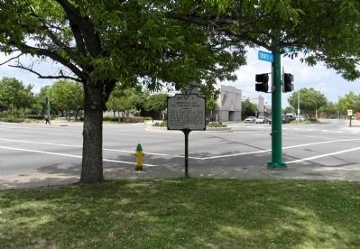 Wide view of the Hospital of St. Vincent dePaul Marker. Click for full size. Wide view of the Hospital of St. Vincent dePaul Marker image. Click for full size.