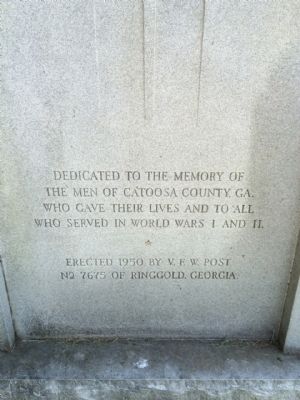 Catoosa County War Memorial. Click for full size. Catoosa County War Memorial image. Click for full size.