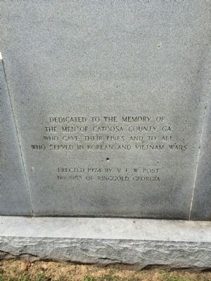 Catoosa County War Memorial - Korea & Vietnam. Click for full size. Catoosa County War Memorial - Korea & Vietnam image. Click for full size.