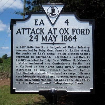 Attack at Ox Ford Marker image. Click for full size.