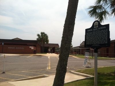 Baker High School and Marker image. Click for full size.
