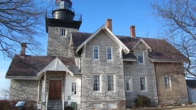 Northward View 30 Mile Point Lighthouse and Marker. Click for full size. Northward View 30 Mile Point Lighthouse and Marker image. Click for full size.